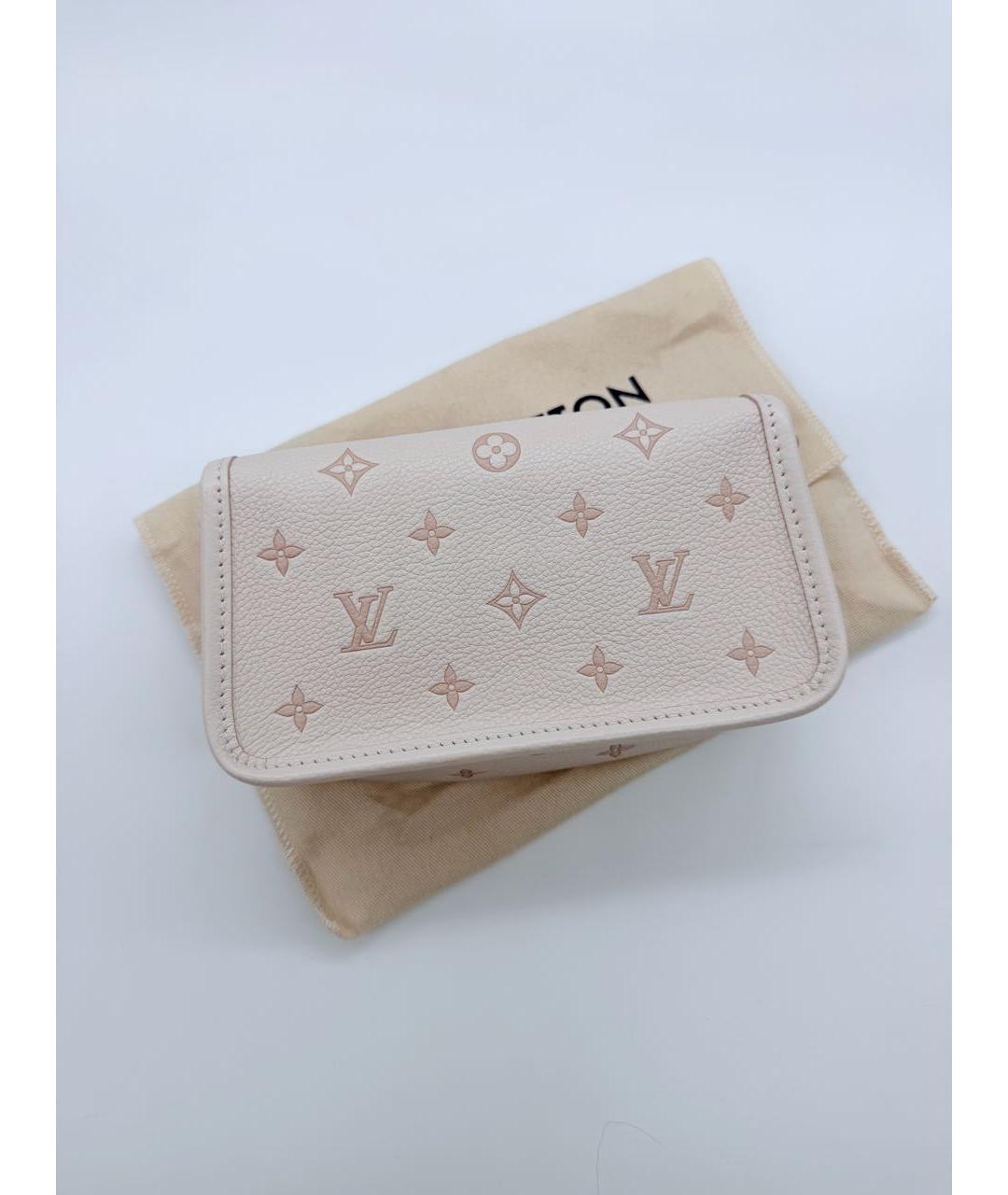 LOUIS VUITTON Бежевая кожаная сумка через плечо, фото 2