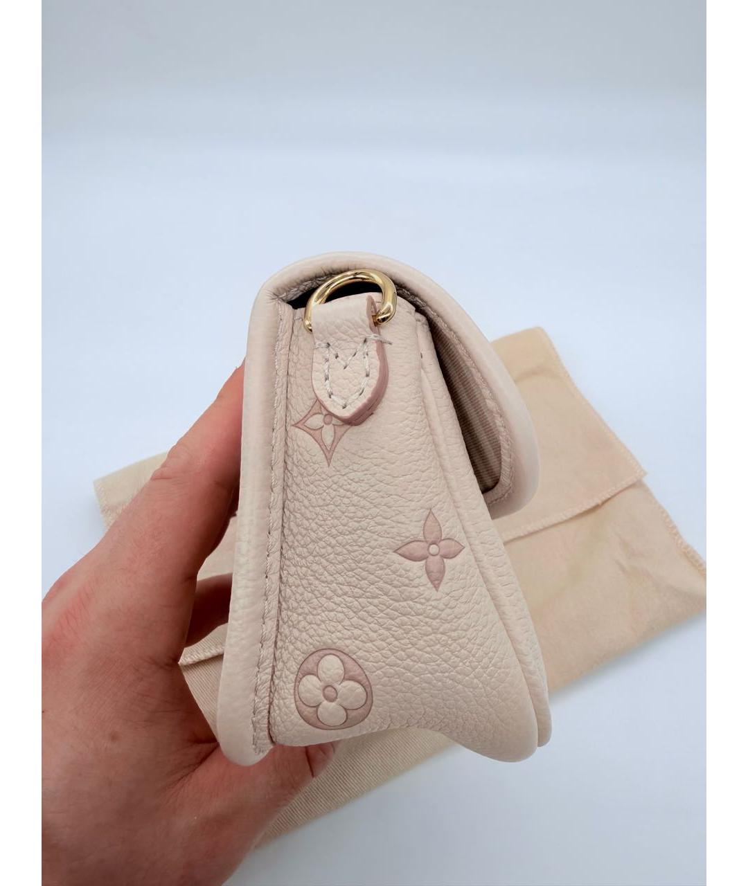 LOUIS VUITTON Бежевая кожаная сумка через плечо, фото 3