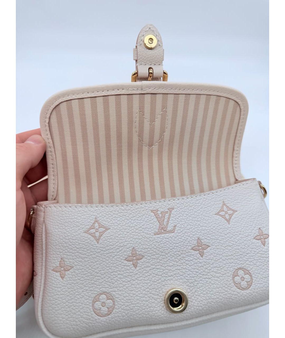 LOUIS VUITTON Бежевая кожаная сумка через плечо, фото 5