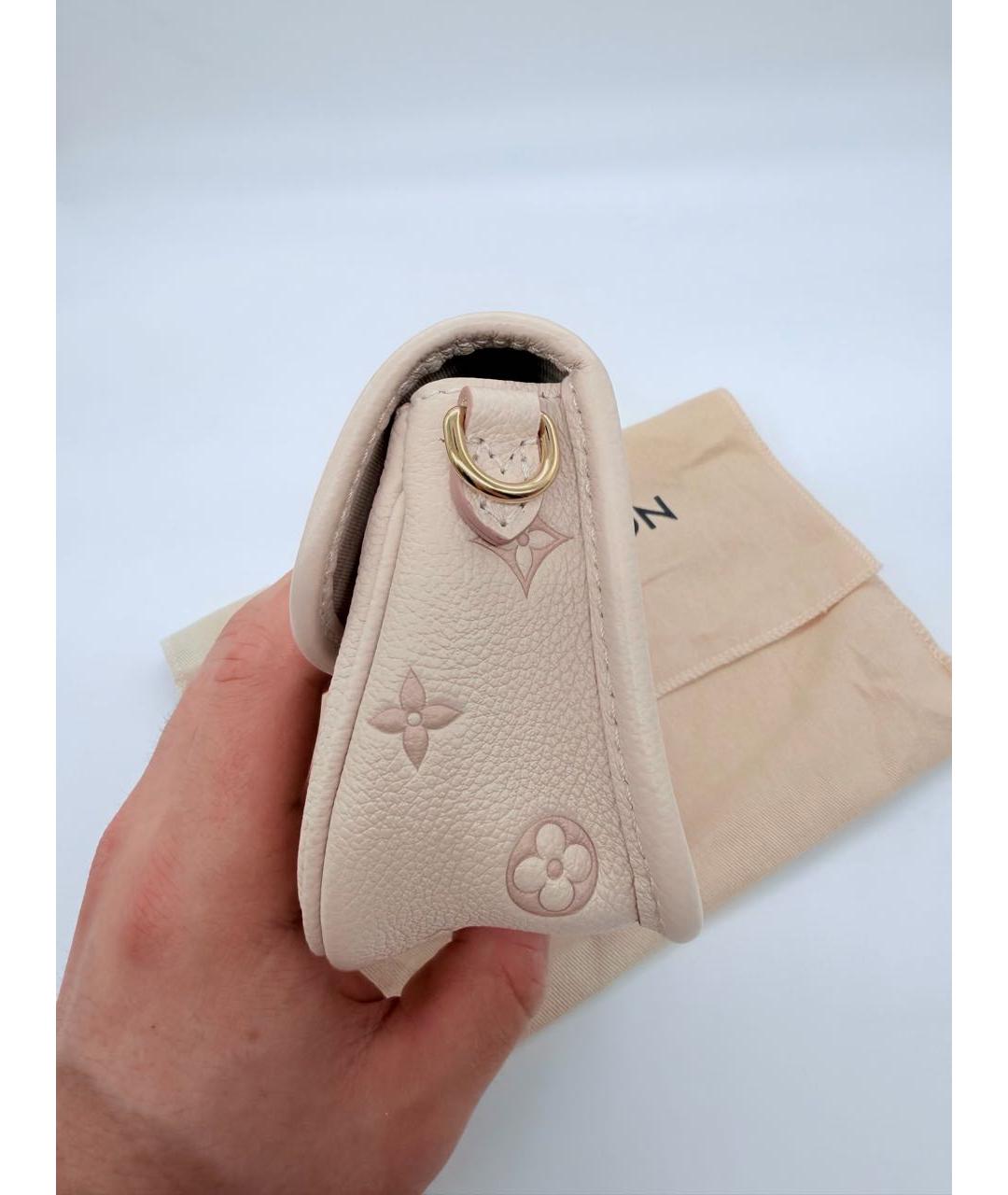 LOUIS VUITTON Бежевая кожаная сумка через плечо, фото 4