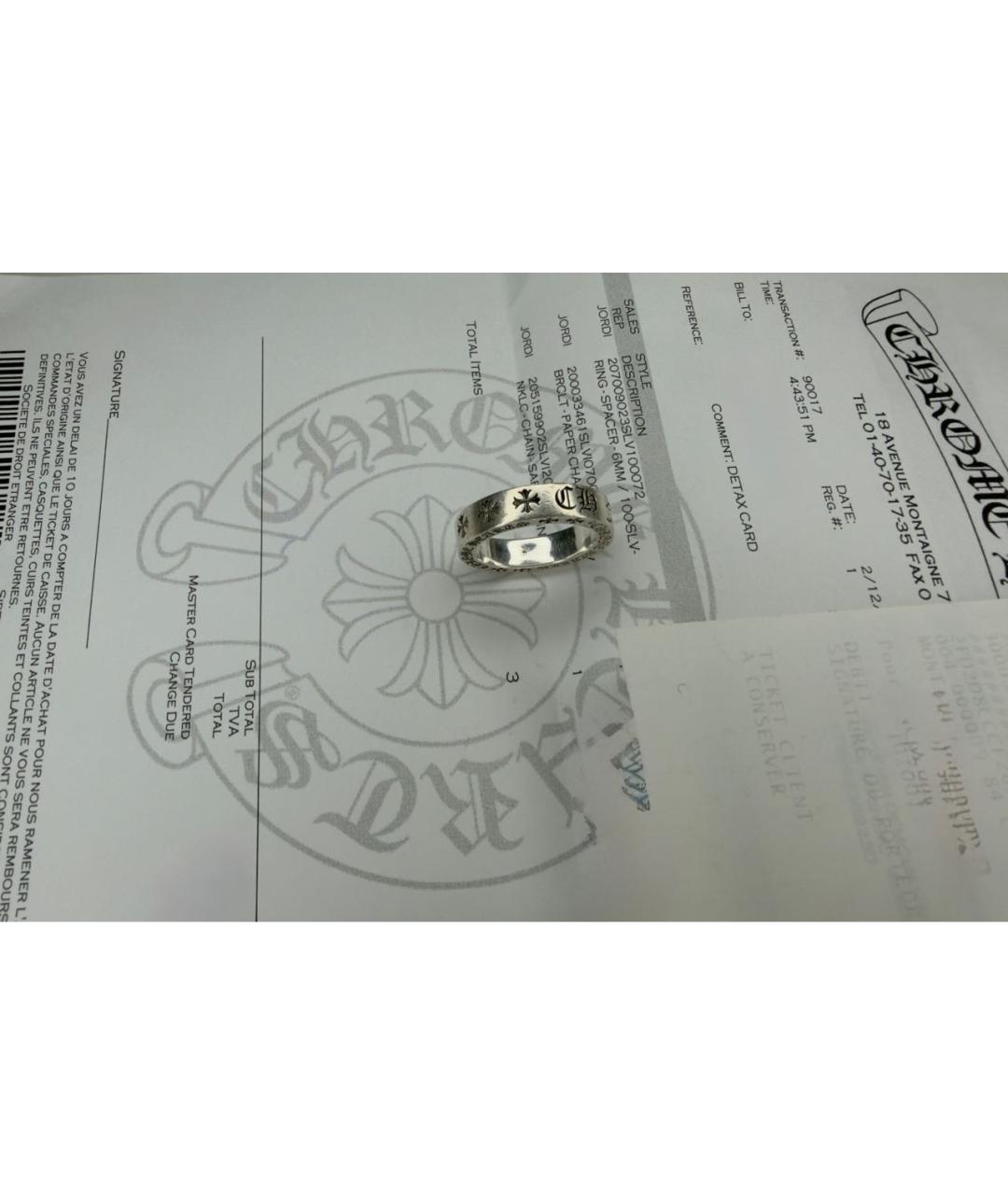 CHROME HEARTS Серебряное серебряное кольцо, фото 3