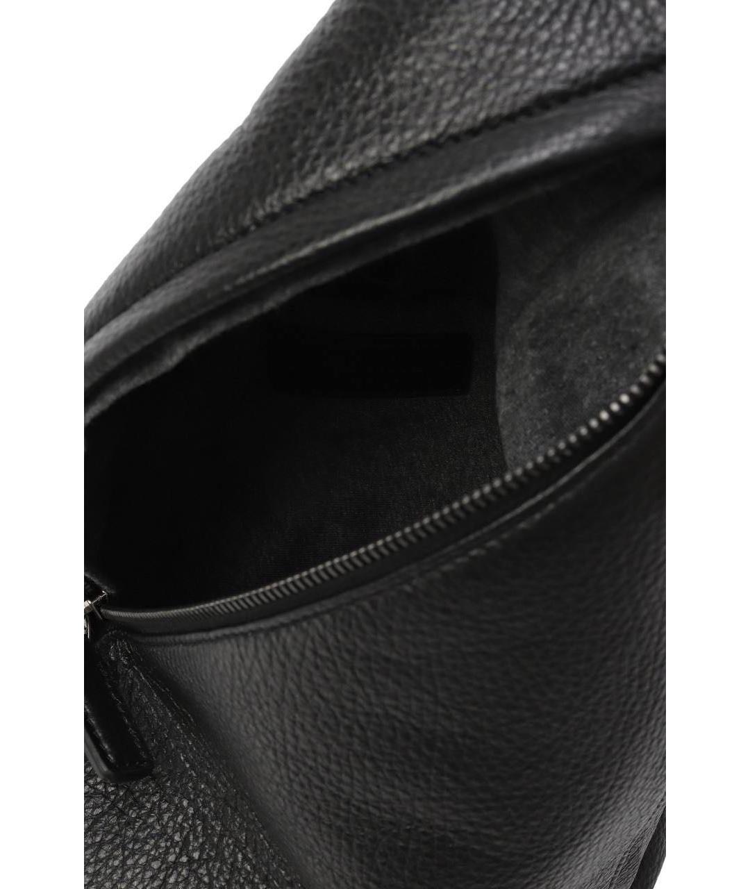 KITON Черная кожаная сумка на плечо, фото 2