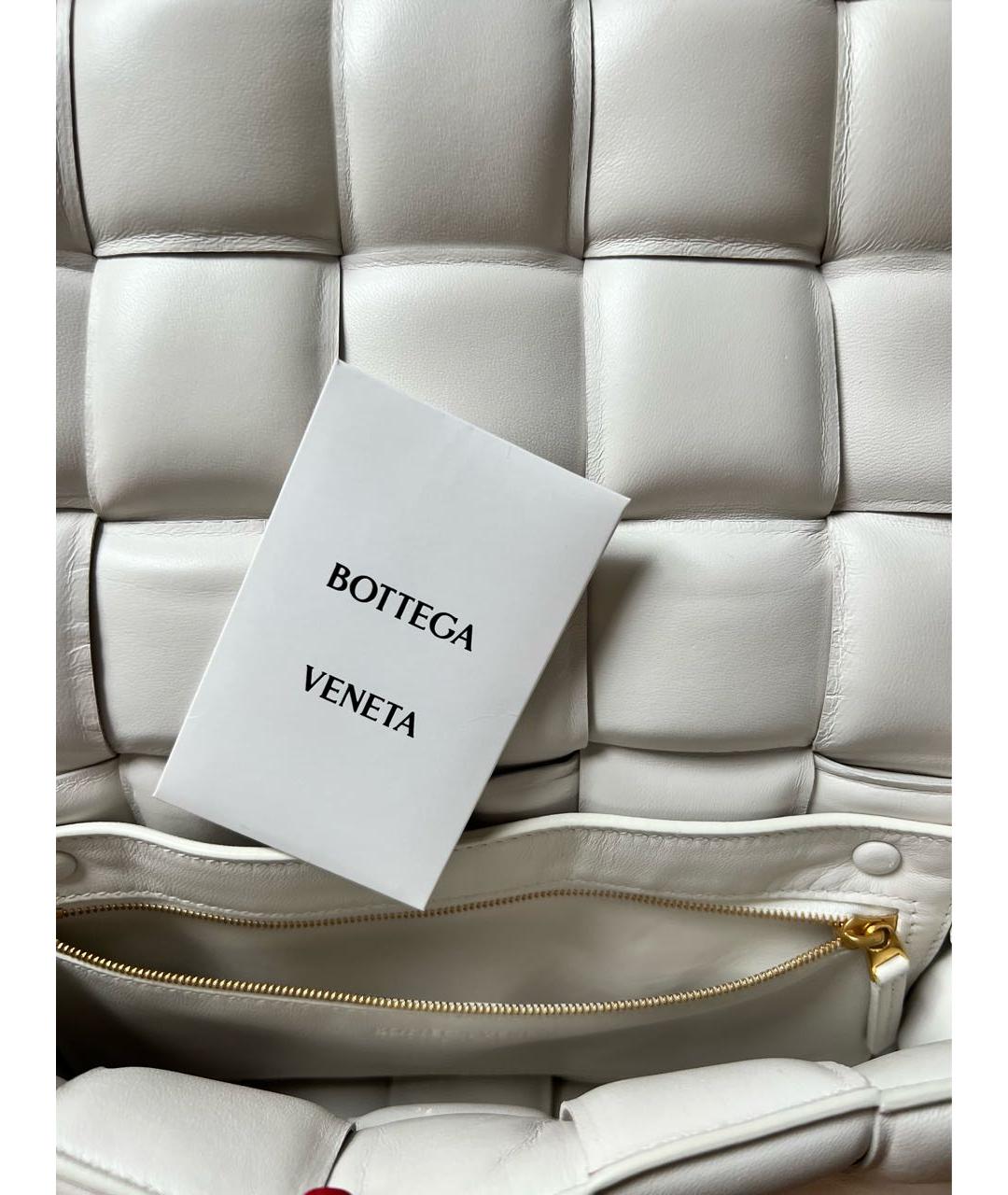 BOTTEGA VENETA Белая кожаная сумка через плечо, фото 4