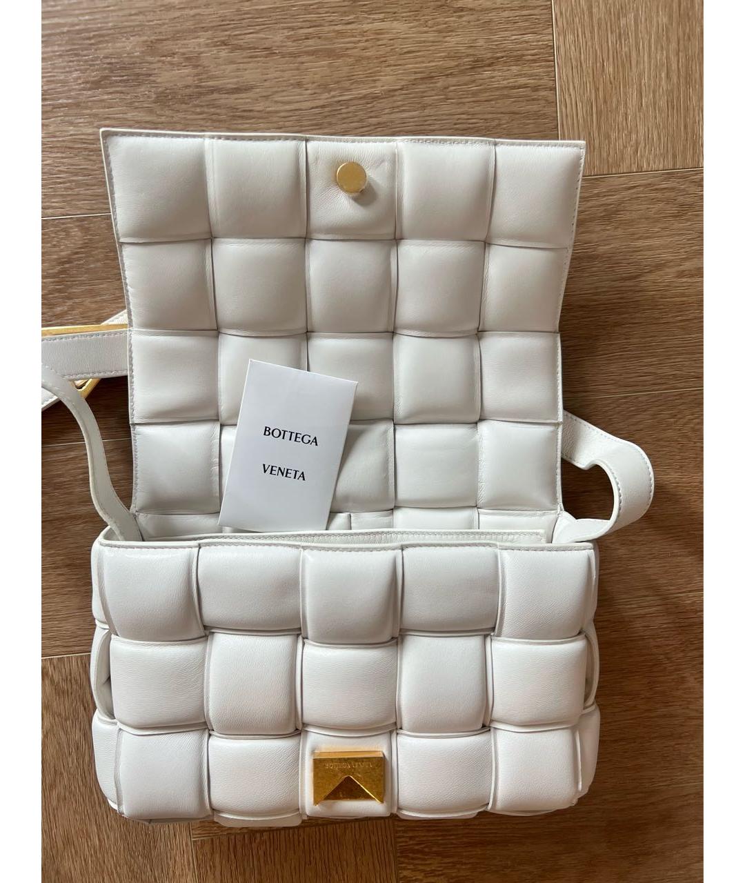 BOTTEGA VENETA Белая кожаная сумка через плечо, фото 2
