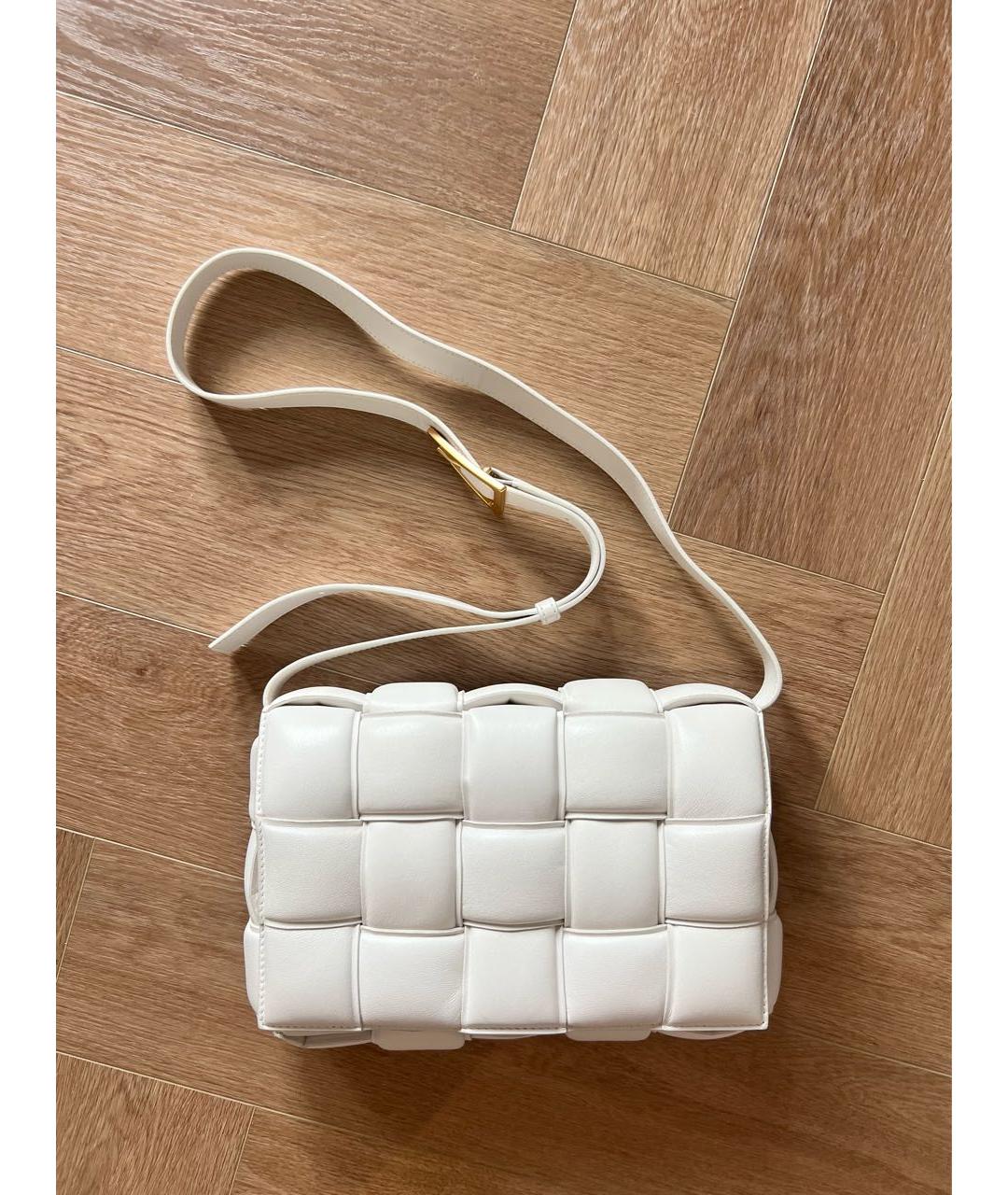 BOTTEGA VENETA Белая кожаная сумка через плечо, фото 8