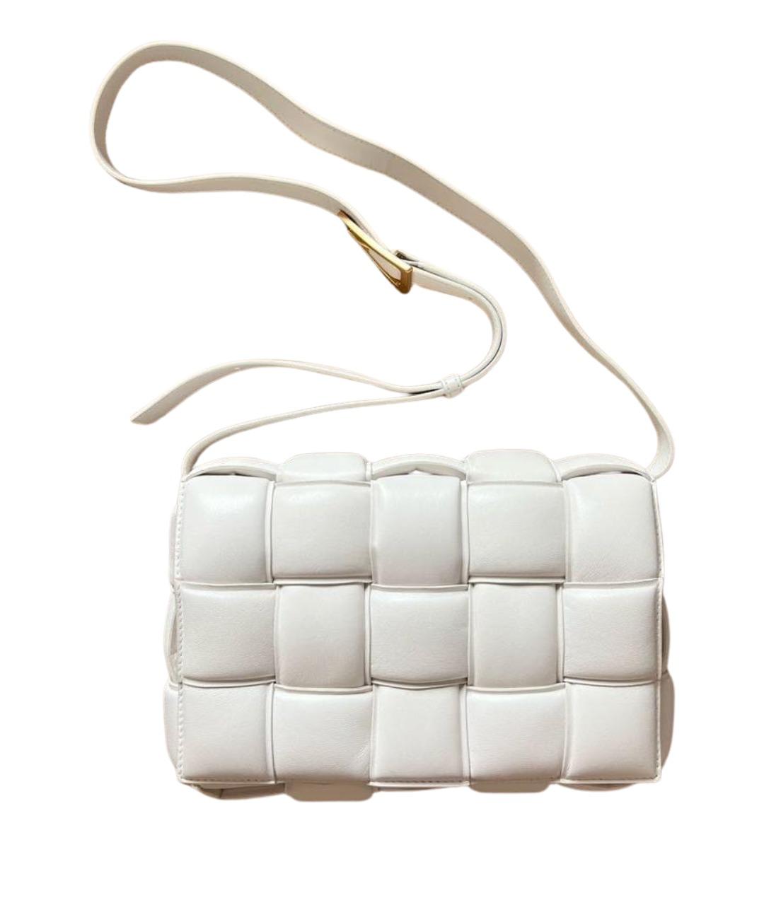 BOTTEGA VENETA Белая кожаная сумка через плечо, фото 1
