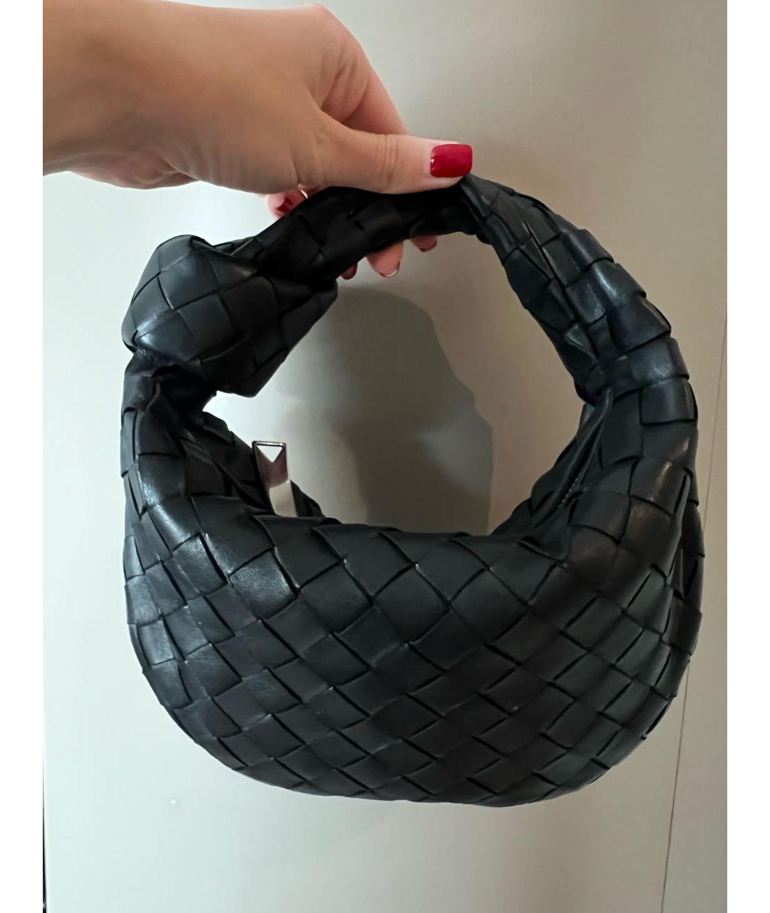 BOTTEGA VENETA Черная кожаная сумка с короткими ручками, фото 2