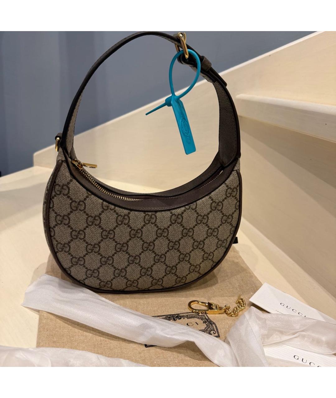 GUCCI Коричневая сумка через плечо из искусственной кожи, фото 6