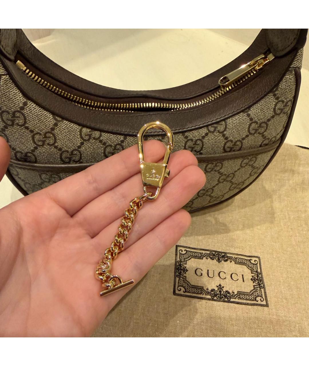 GUCCI Коричневая сумка через плечо из искусственной кожи, фото 7