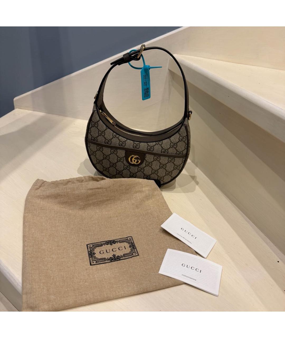 GUCCI Коричневая сумка через плечо из искусственной кожи, фото 5