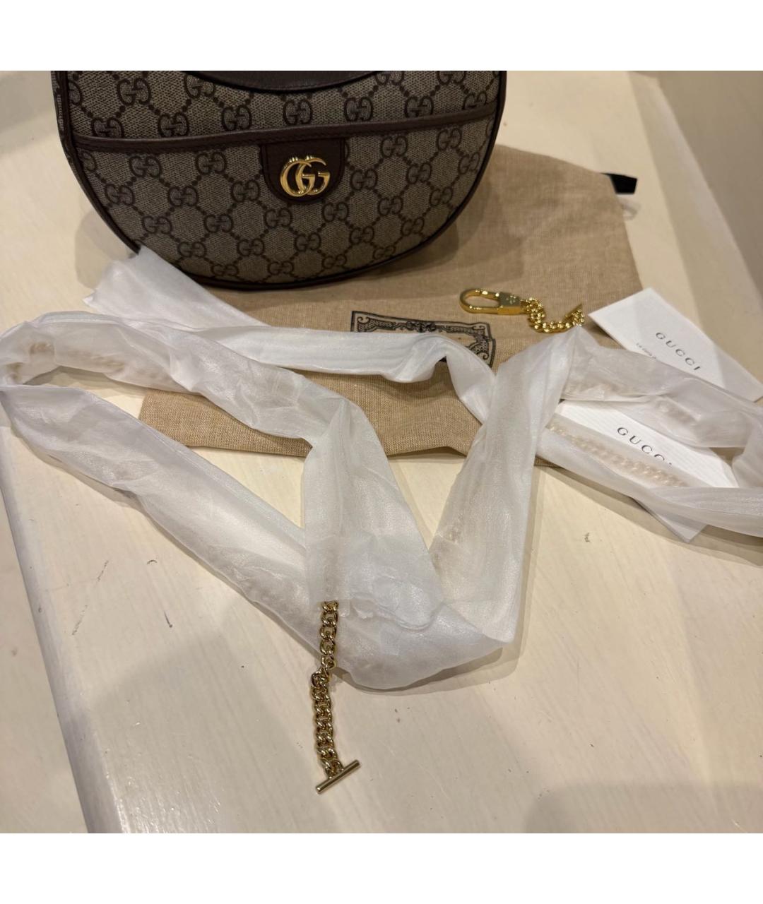 GUCCI Коричневая сумка через плечо из искусственной кожи, фото 4