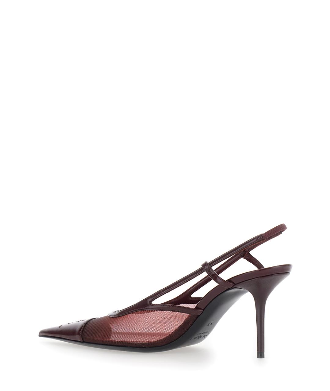 SAINT LAURENT Бордовые кожаные туфли, фото 3
