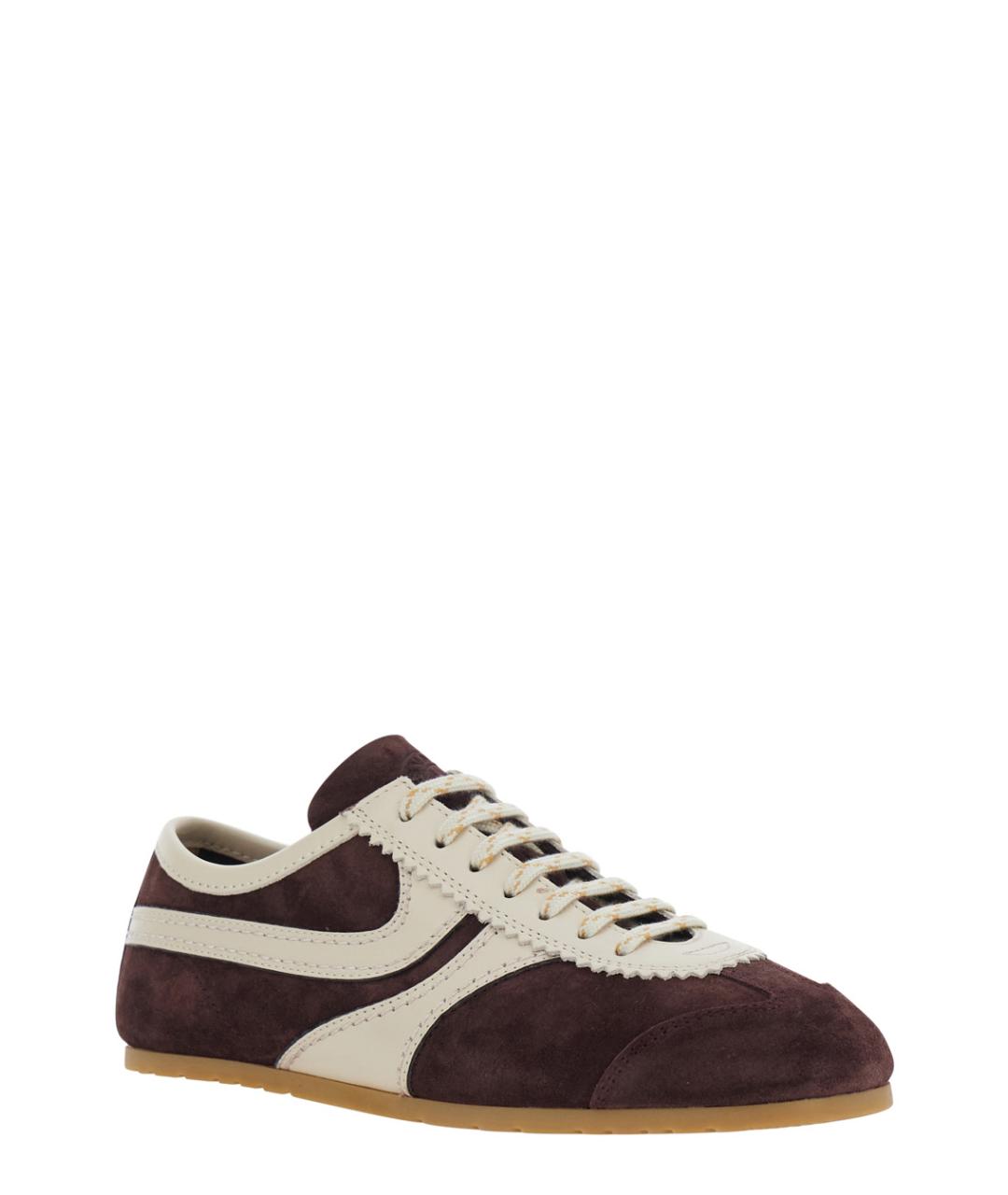 DRIES VAN NOTEN Фиолетовые замшевые кроссовки, фото 1