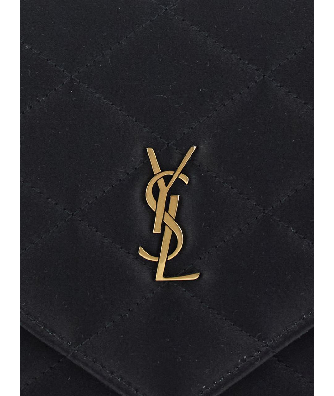 SAINT LAURENT Черная кожаная сумка через плечо, фото 3