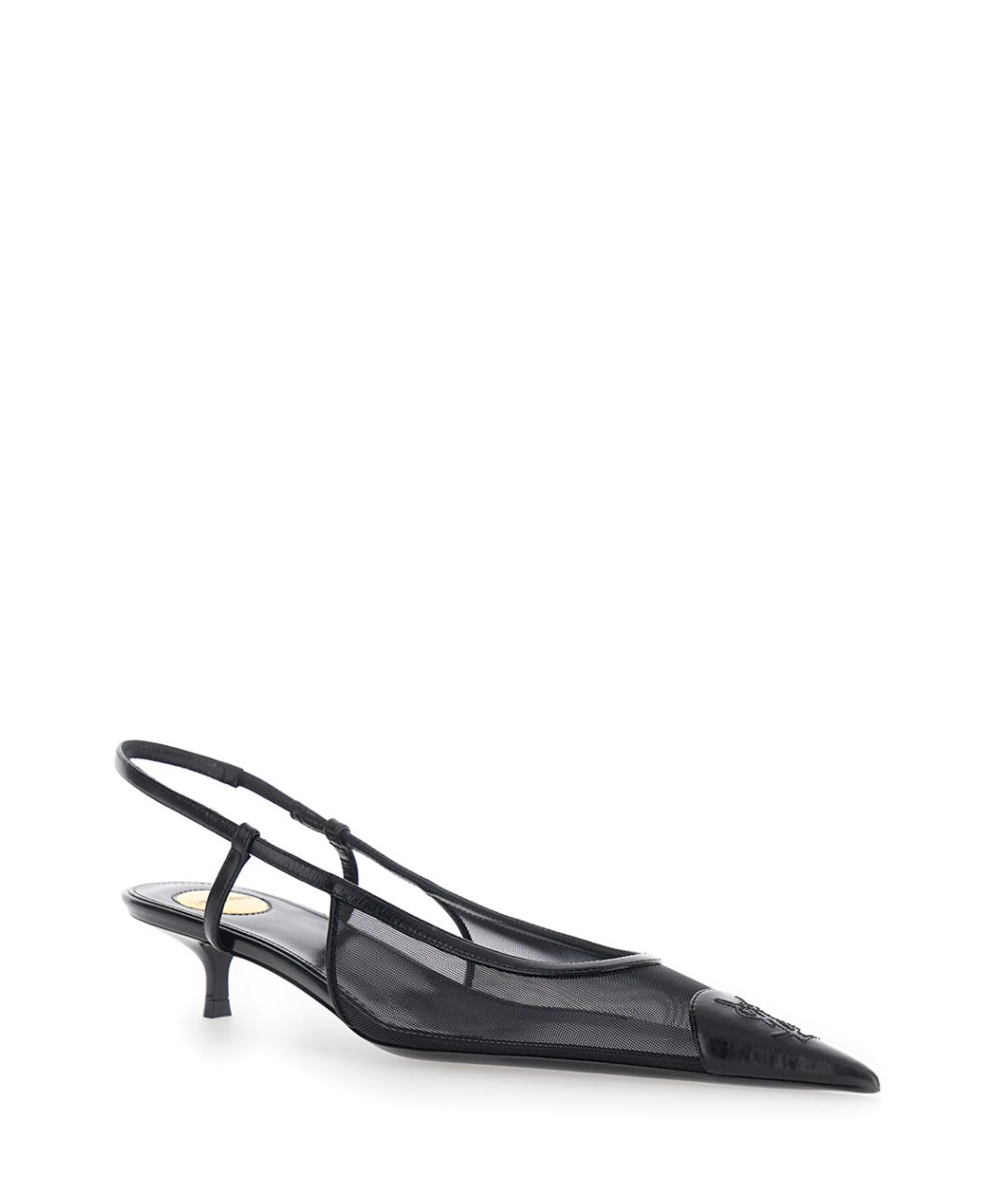 SAINT LAURENT Черные синтетические туфли, фото 2