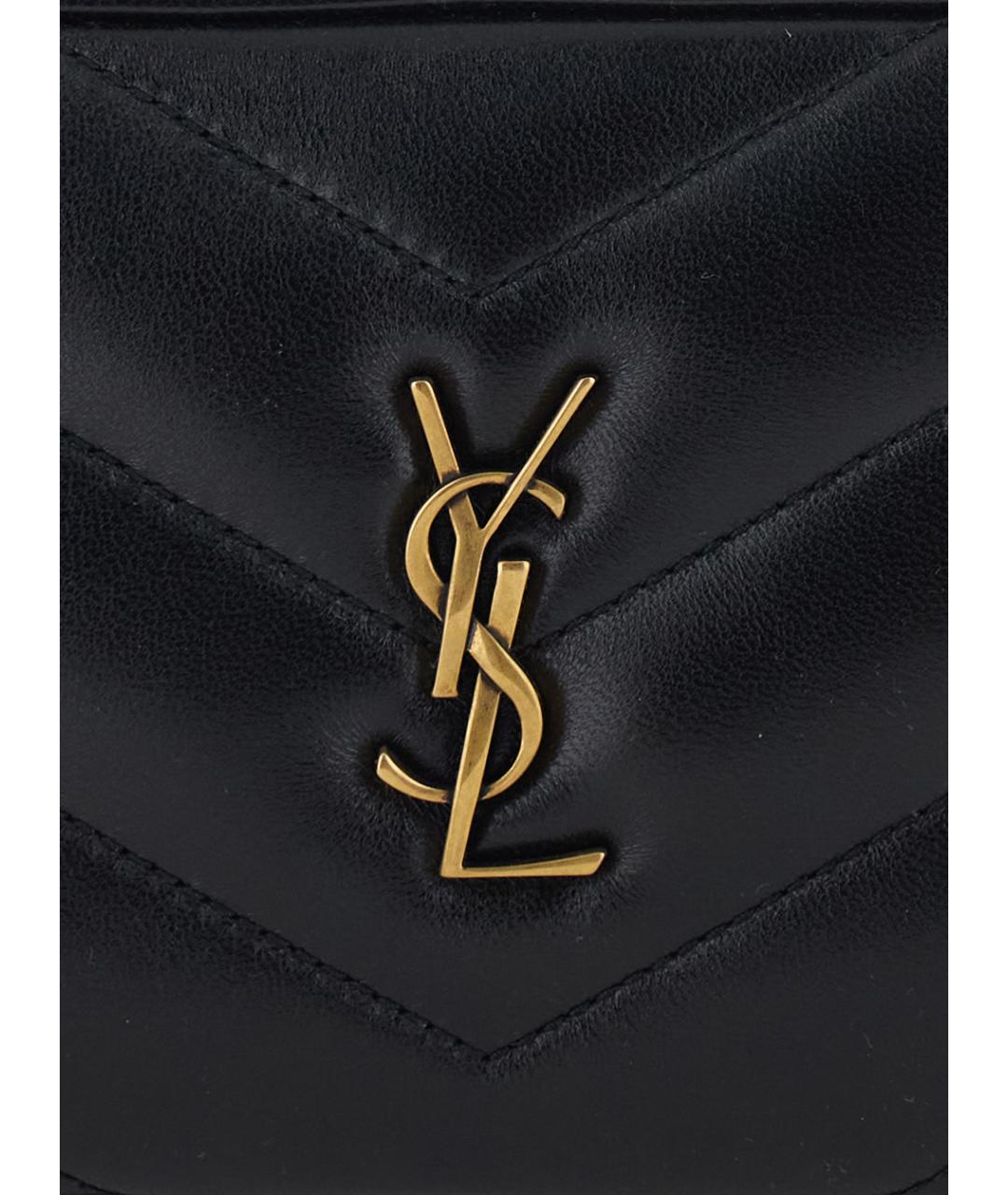 SAINT LAURENT Черная кожаная сумка через плечо, фото 3