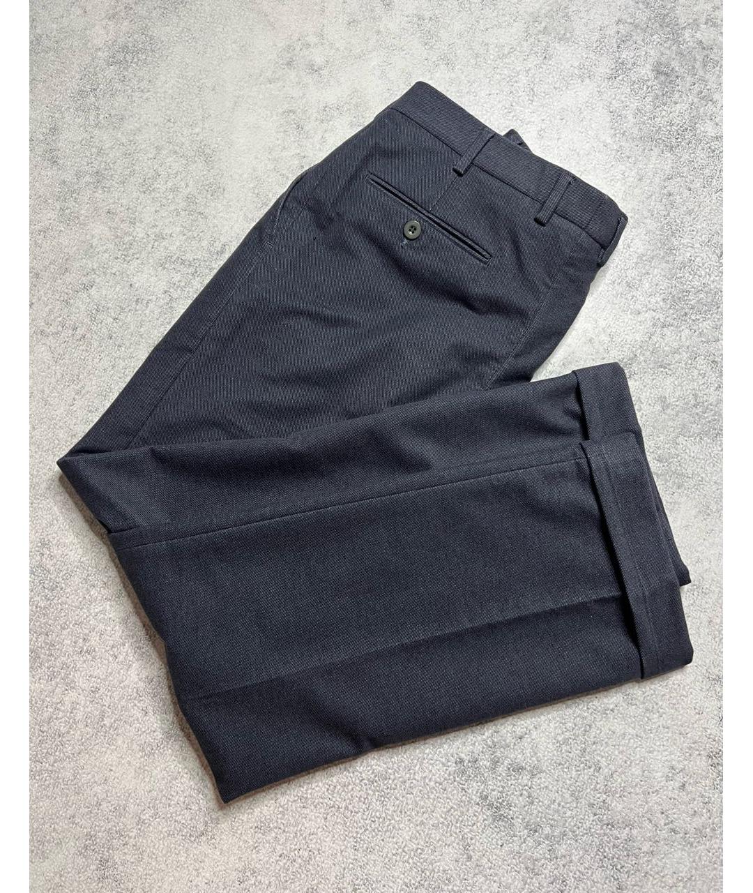 BRIONI Серые хлопко-эластановые классические брюки, фото 2
