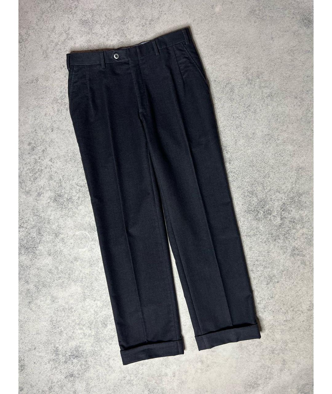 BRIONI Серые хлопко-эластановые классические брюки, фото 9