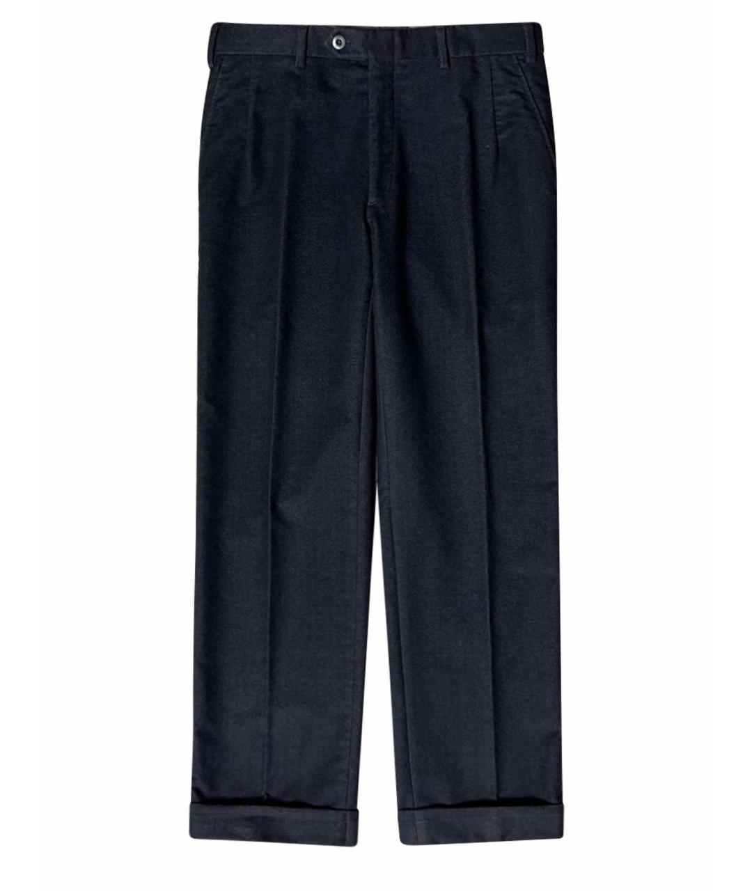 BRIONI Серые хлопко-эластановые классические брюки, фото 1