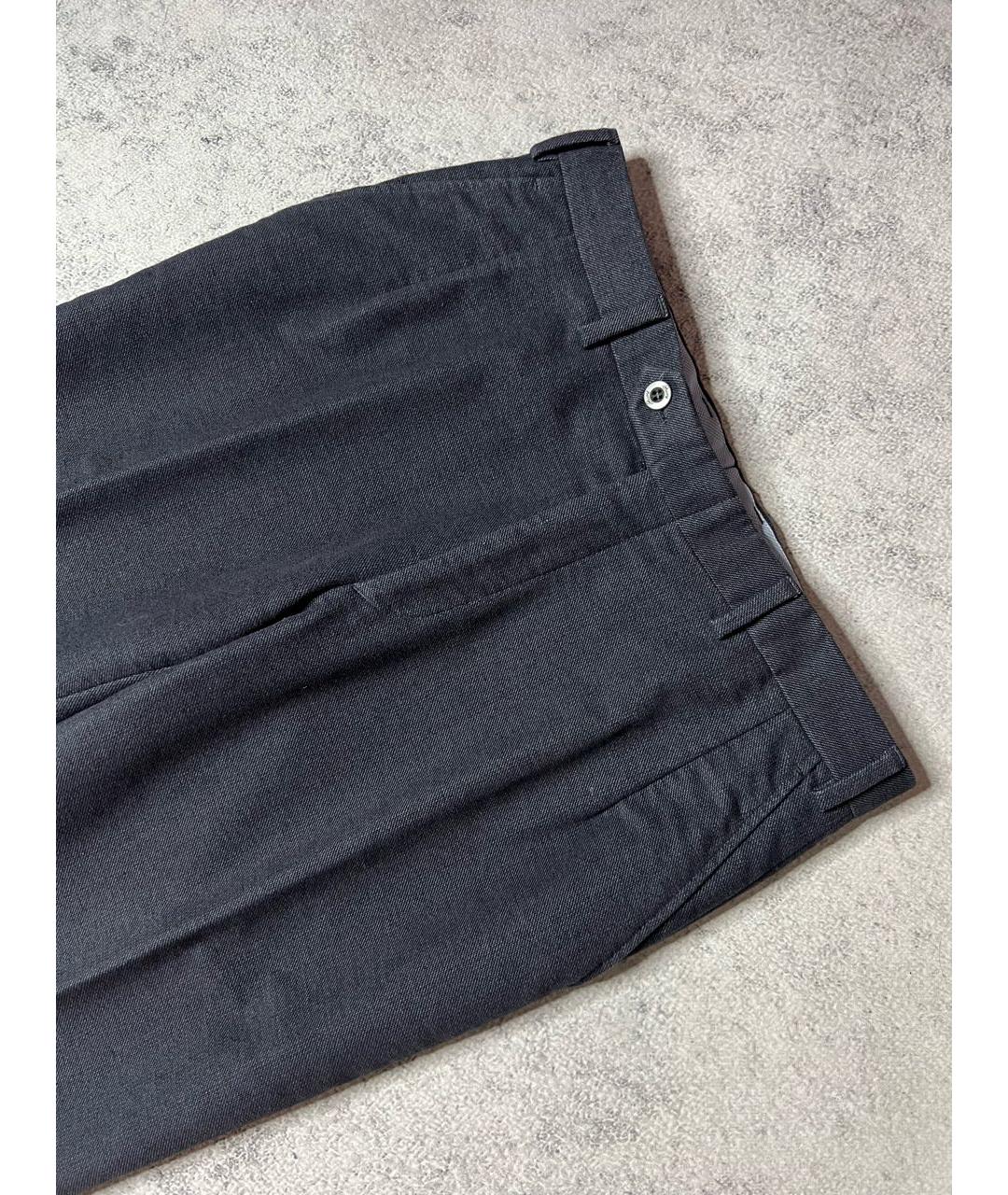 BRIONI Серые хлопко-эластановые классические брюки, фото 3
