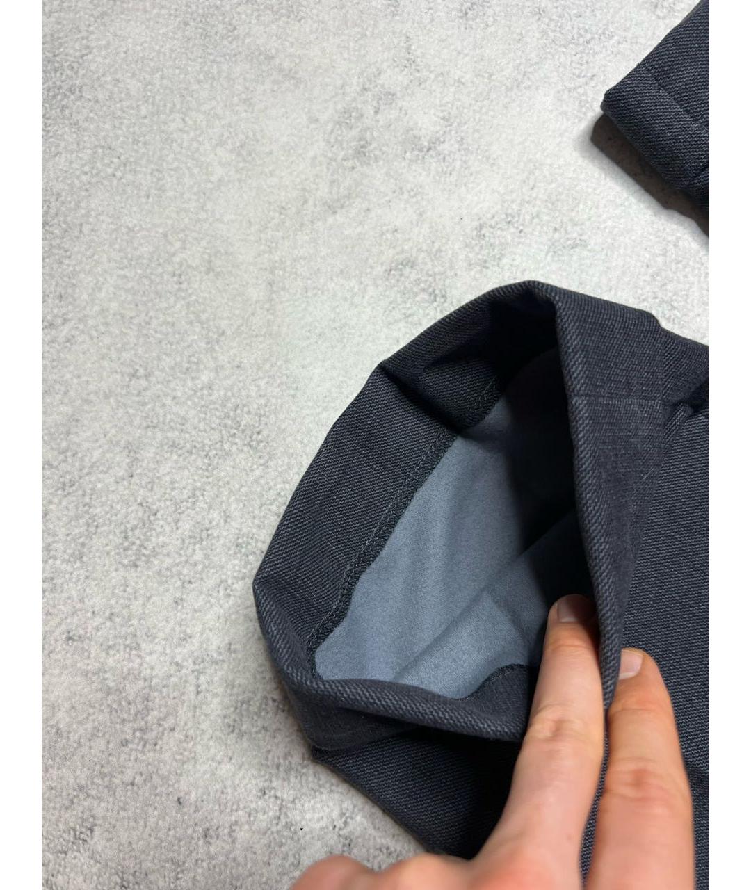 BRIONI Серые хлопко-эластановые классические брюки, фото 6