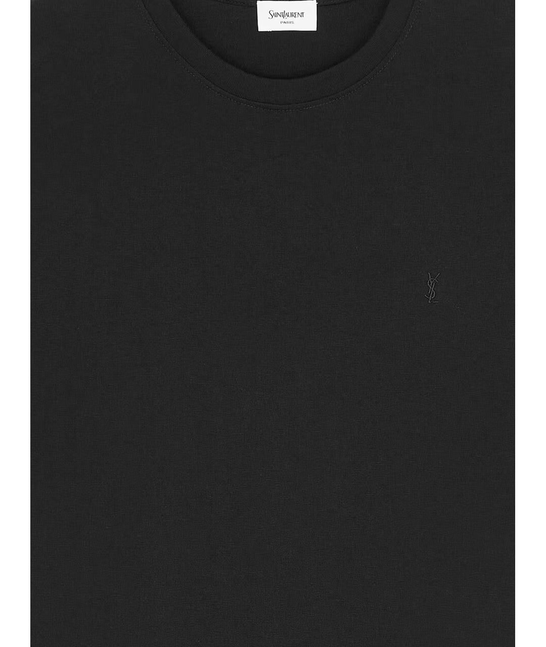 SAINT LAURENT Черная хлопковая футболка, фото 3