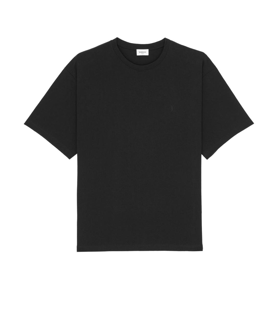 SAINT LAURENT Черная хлопковая футболка, фото 4