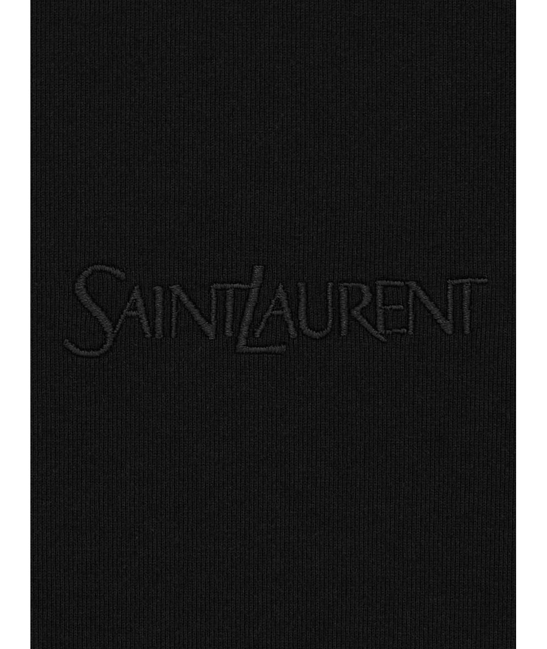 SAINT LAURENT Черная хлопковая футболка, фото 3