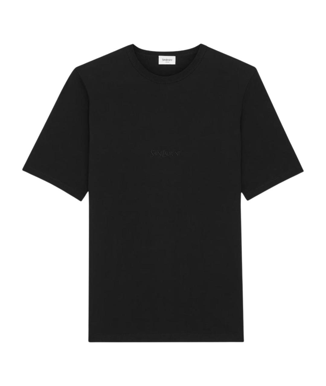 SAINT LAURENT Черная хлопковая футболка, фото 1