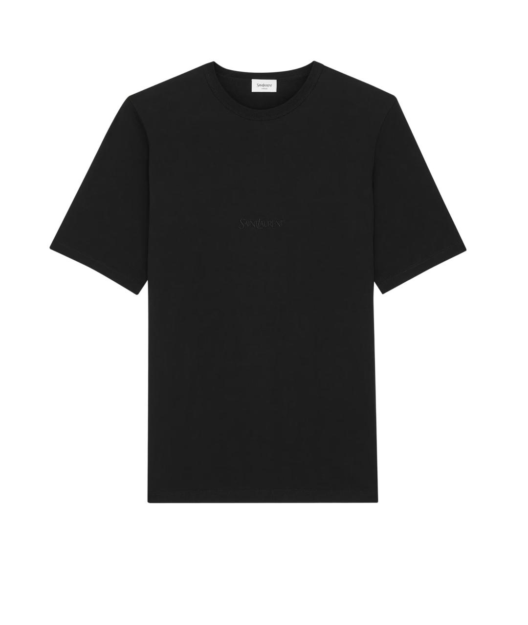 SAINT LAURENT Черная хлопковая футболка, фото 4