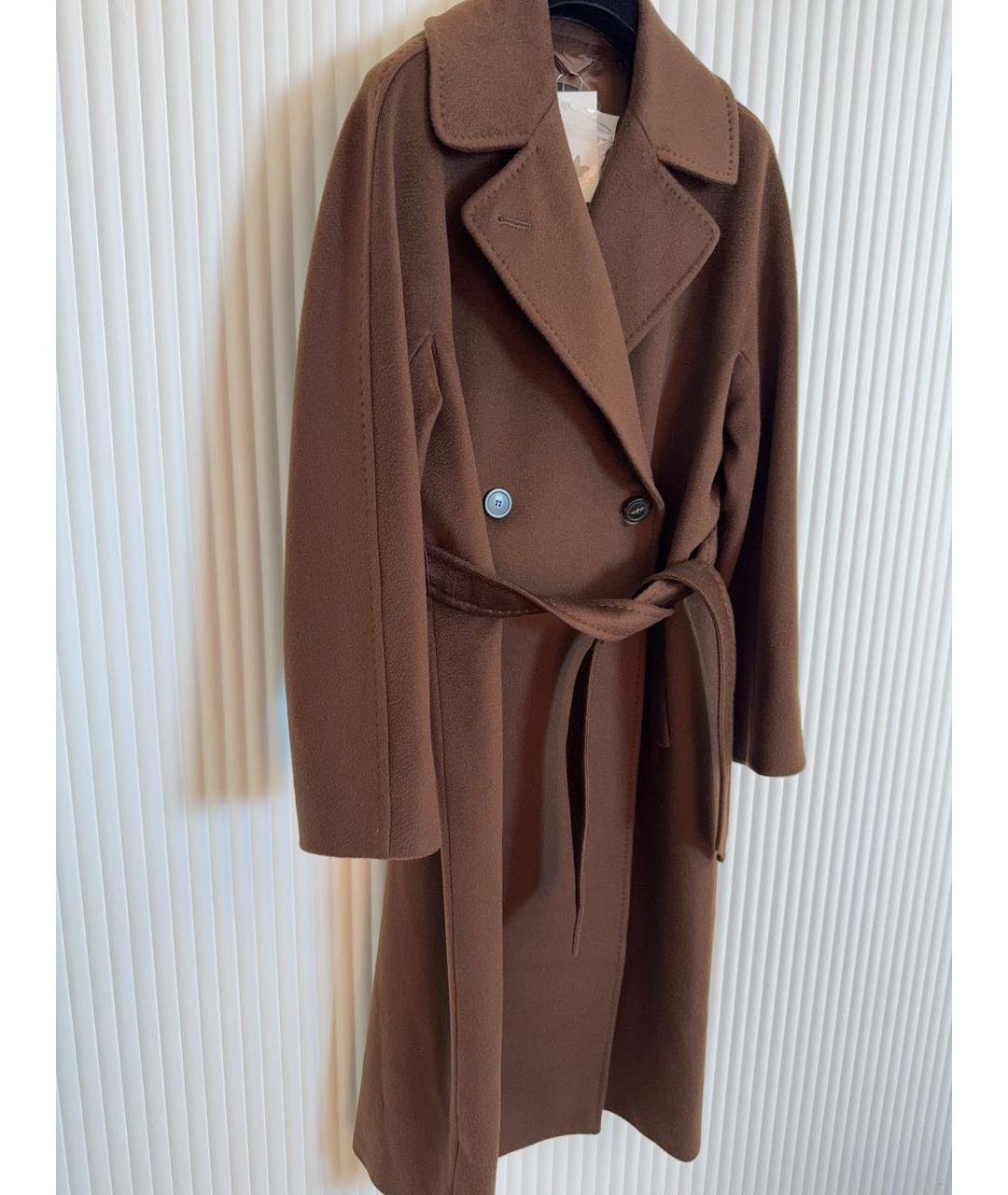 WEEKEND MAX MARA Коричневое шерстяное пальто, фото 2
