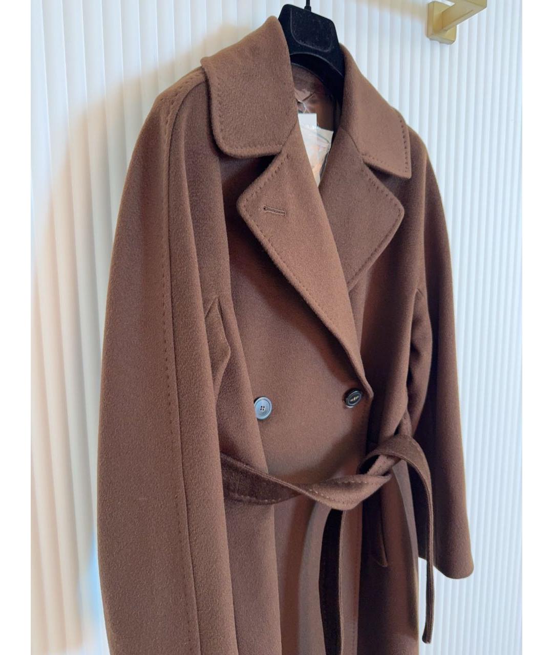 WEEKEND MAX MARA Коричневое шерстяное пальто, фото 4