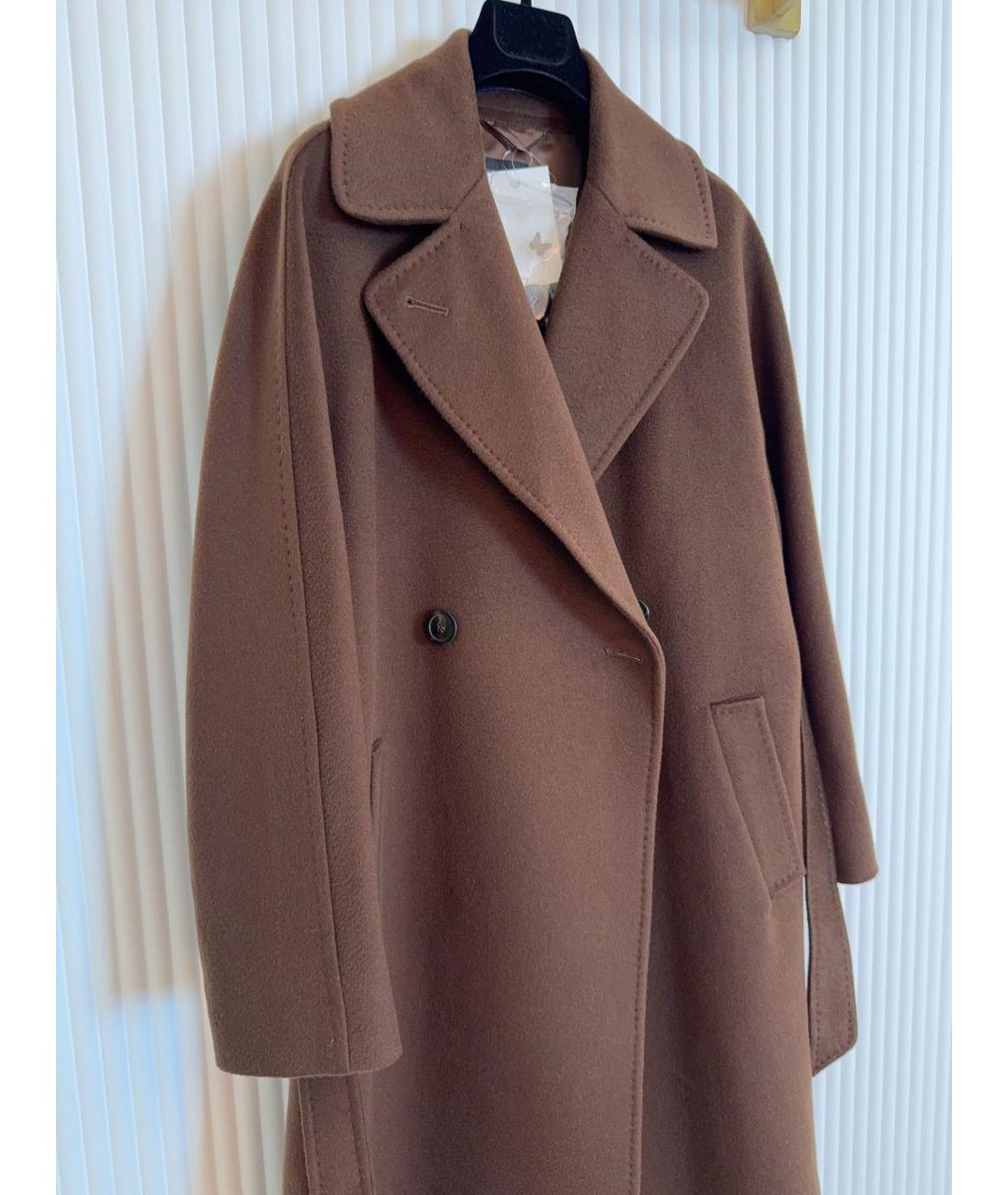 WEEKEND MAX MARA Коричневое шерстяное пальто, фото 6