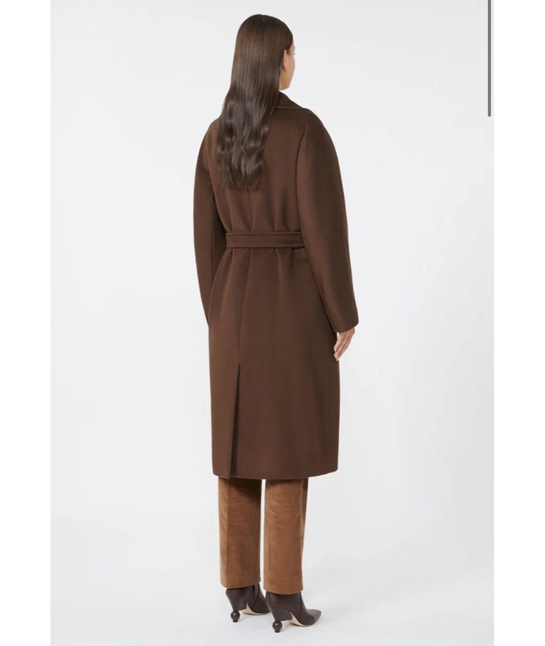 WEEKEND MAX MARA Коричневое шерстяное пальто, фото 8