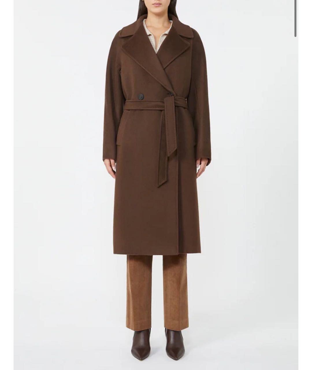 WEEKEND MAX MARA Коричневое шерстяное пальто, фото 7