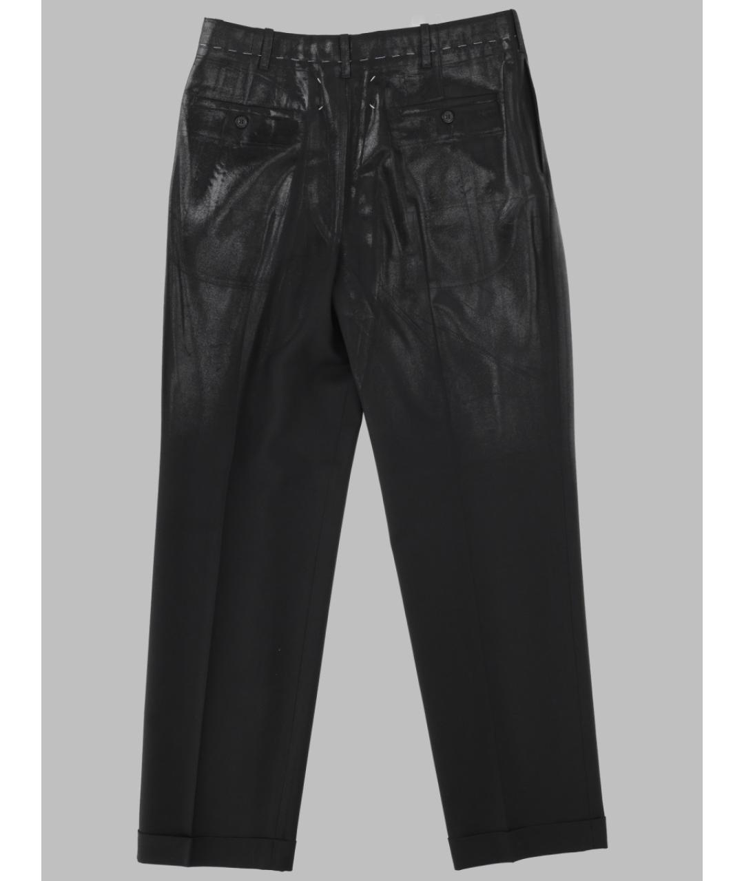 MAISON MARGIELA Черные шерстяные повседневные брюки, фото 2