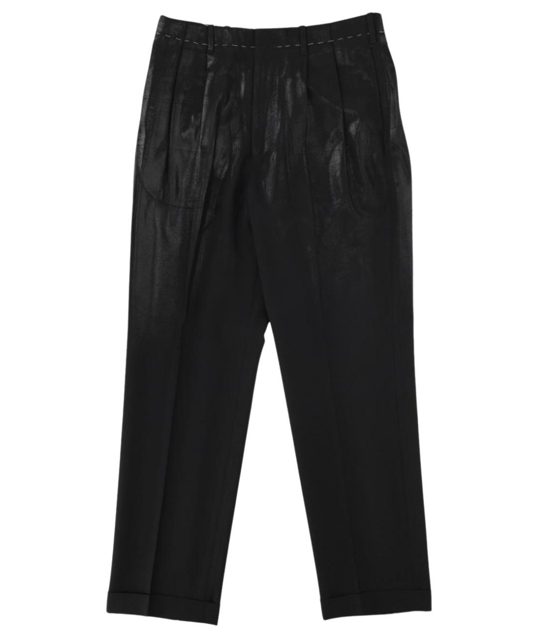 MAISON MARGIELA Черные шерстяные повседневные брюки, фото 1