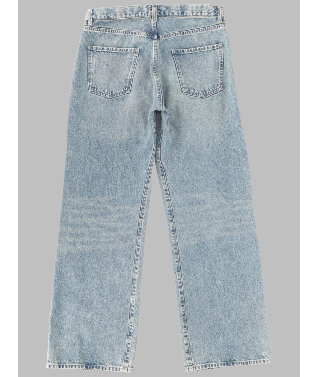 MAISON MARGIELA Голубые хлопковые прямые джинсы, фото 2