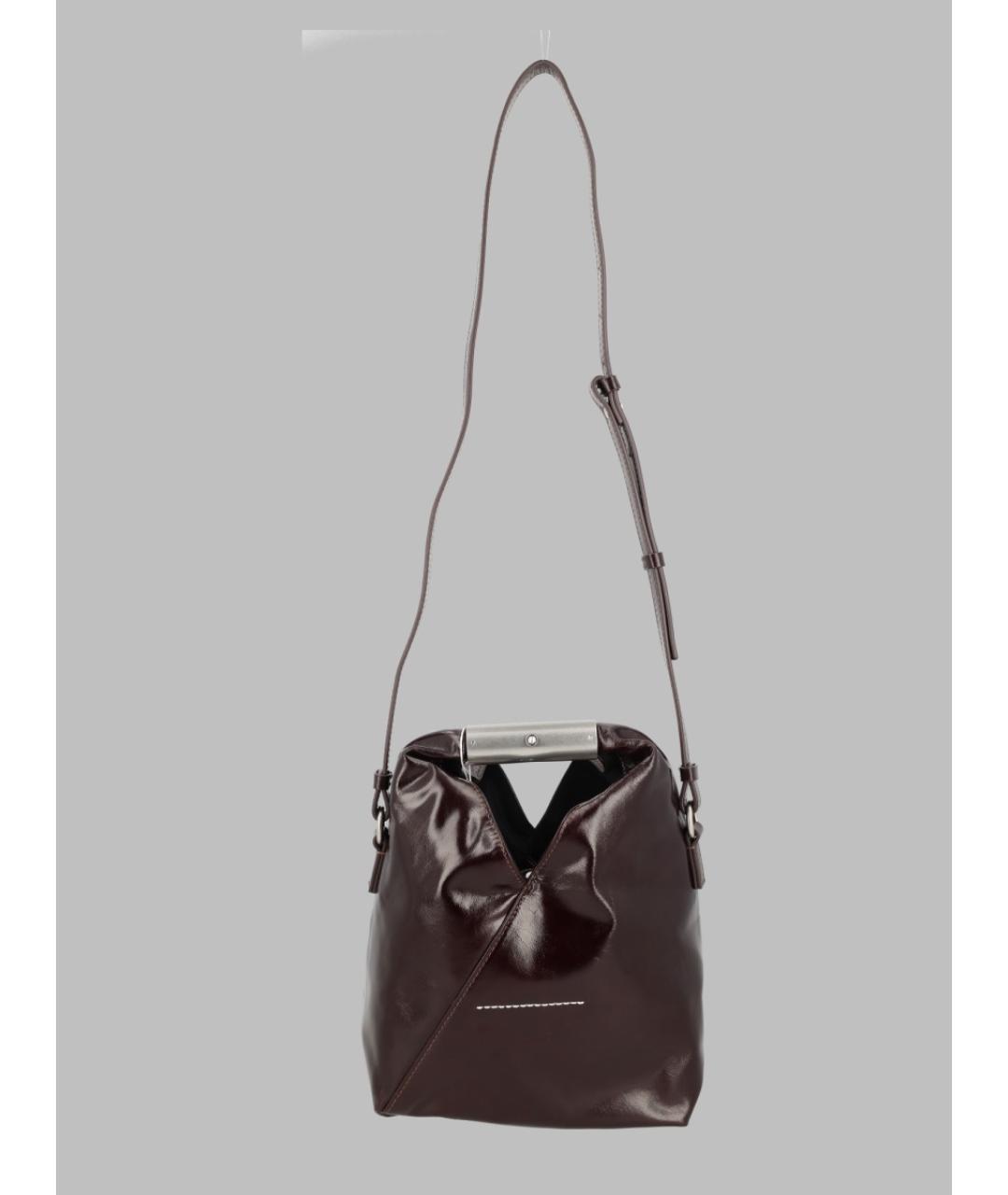 MM6 MAISON MARGIELA Коричневая кожаная сумка через плечо, фото 2