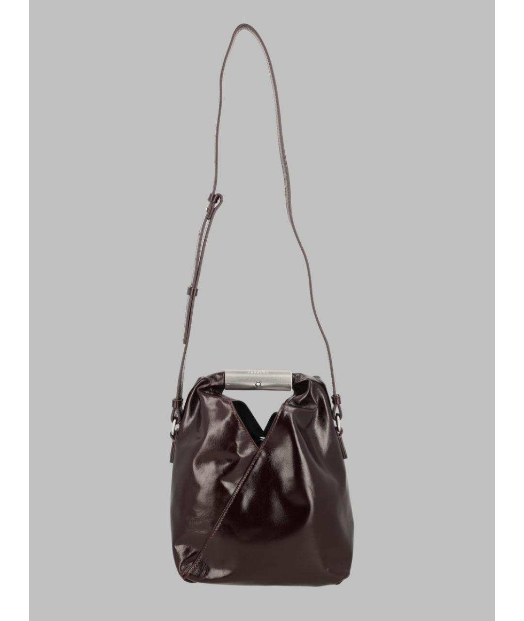 MM6 MAISON MARGIELA Коричневая кожаная сумка через плечо, фото 3