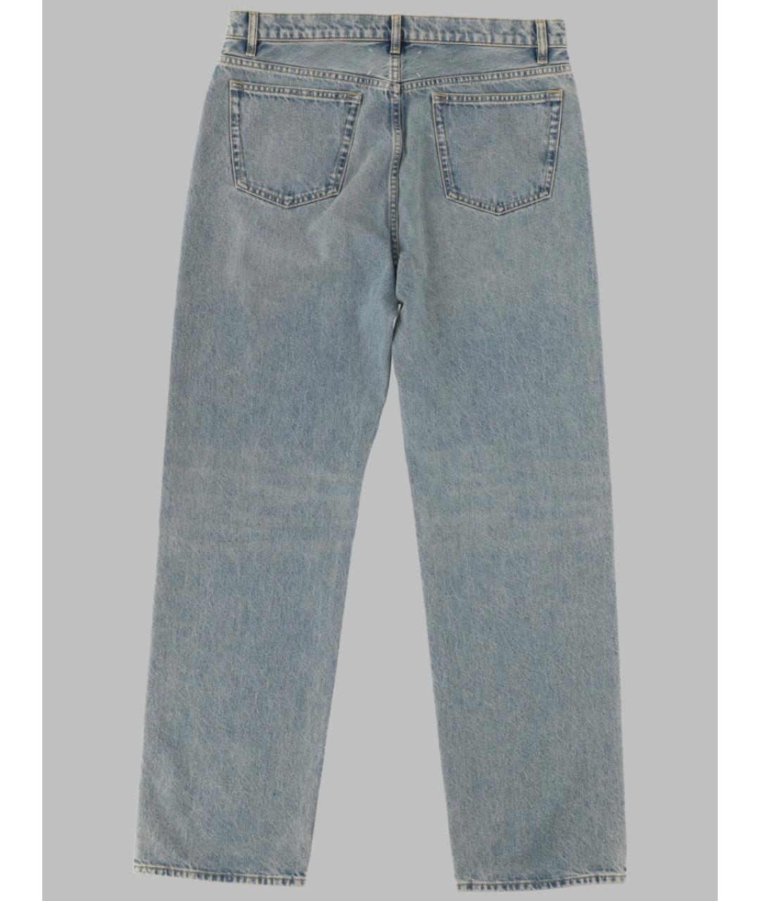 MAISON MARGIELA Синие хлопковые прямые джинсы, фото 2