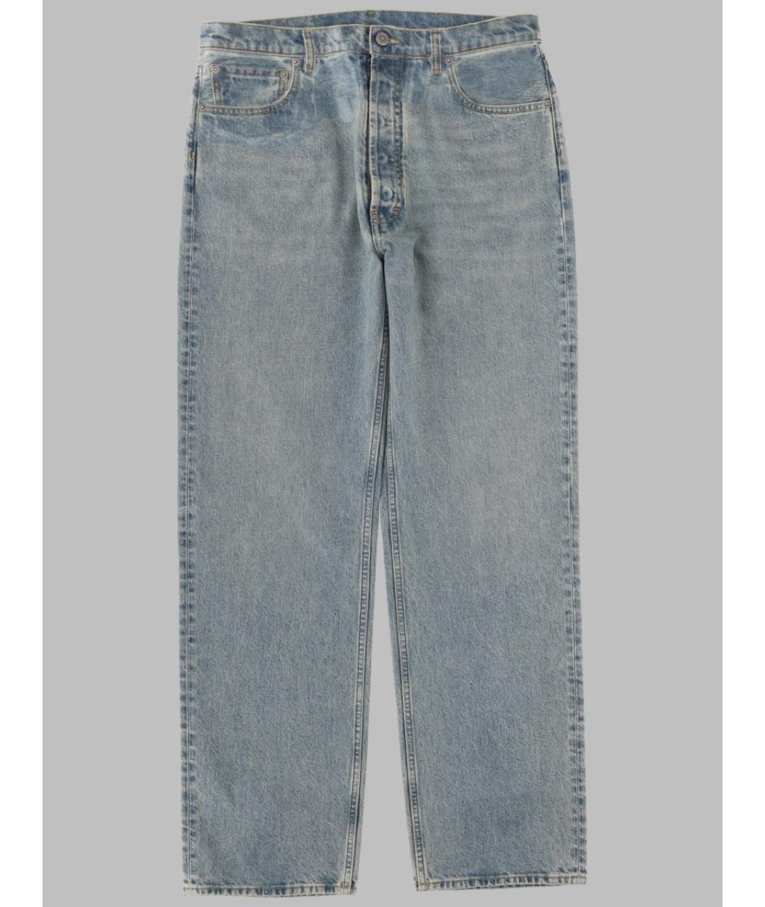 MAISON MARGIELA Синие хлопковые прямые джинсы, фото 3