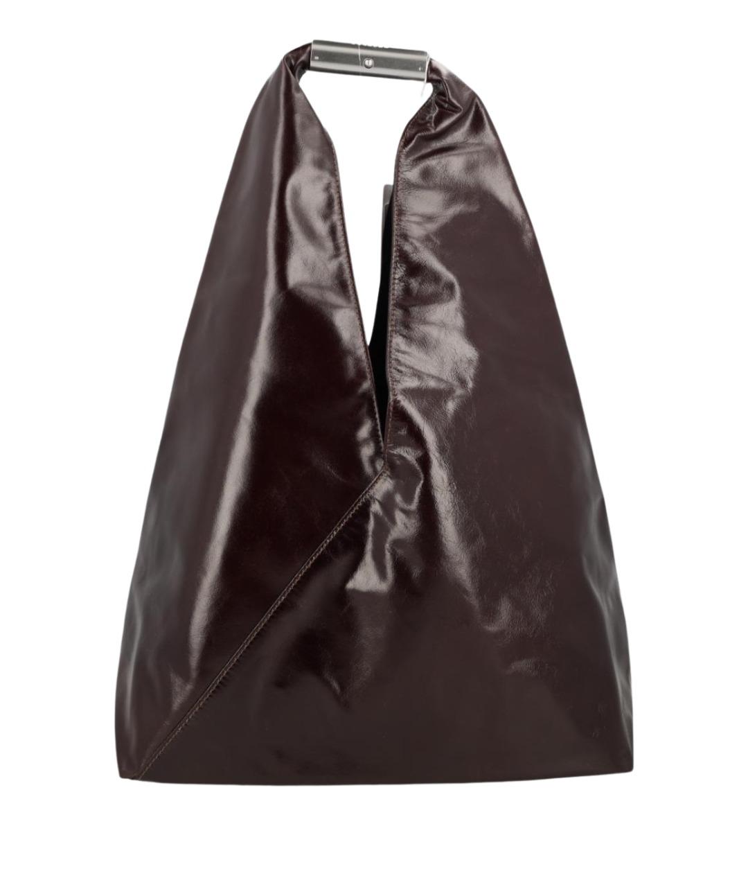 MM6 MAISON MARGIELA Коричневая кожаная сумка тоут, фото 1