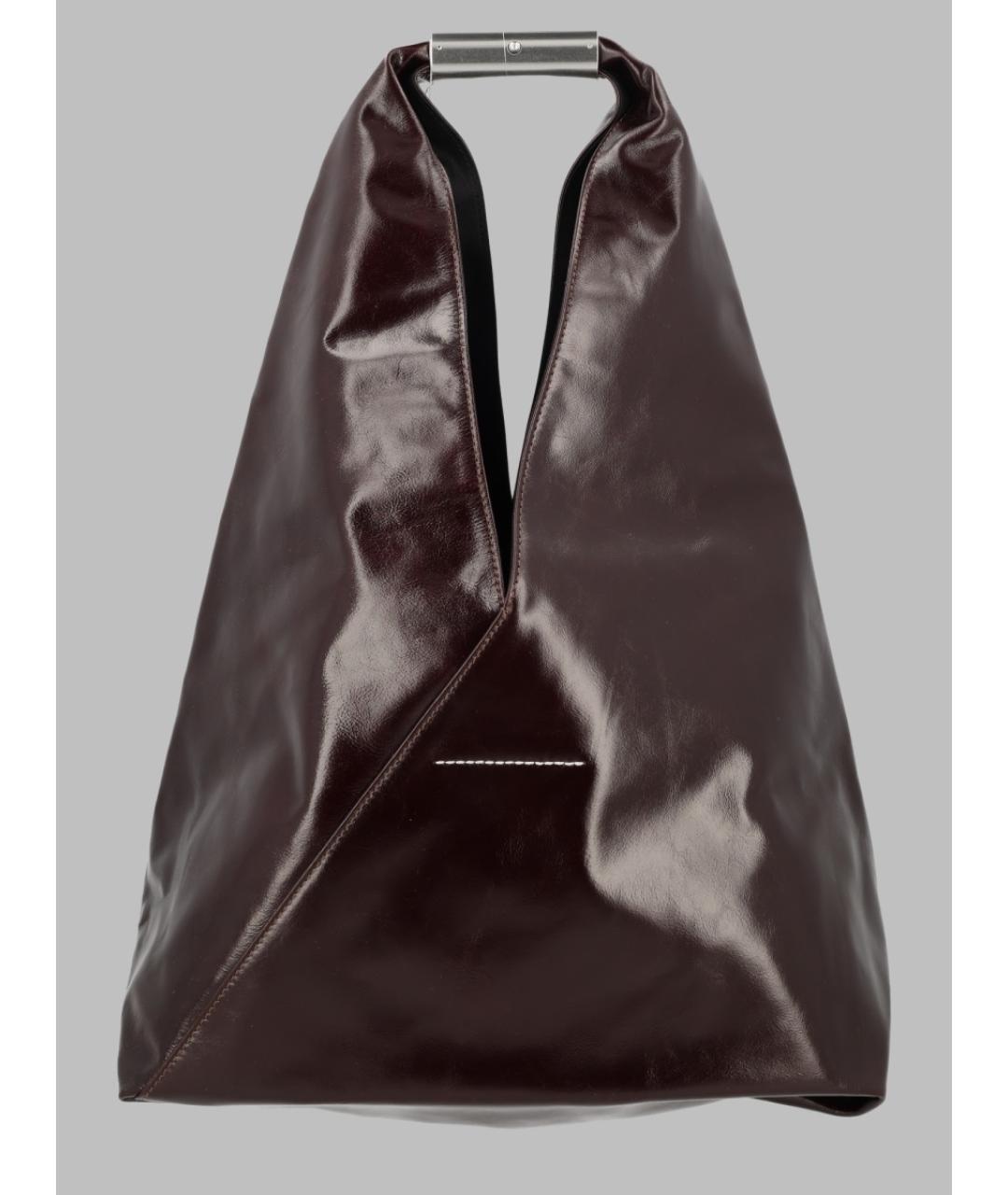 MM6 MAISON MARGIELA Коричневая кожаная сумка тоут, фото 2