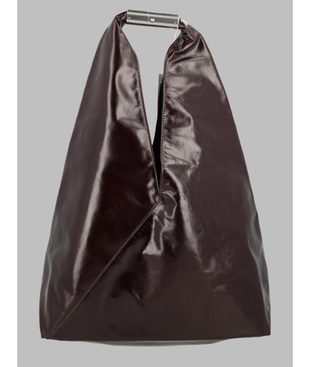 MM6 MAISON MARGIELA Коричневая кожаная сумка тоут, фото 3