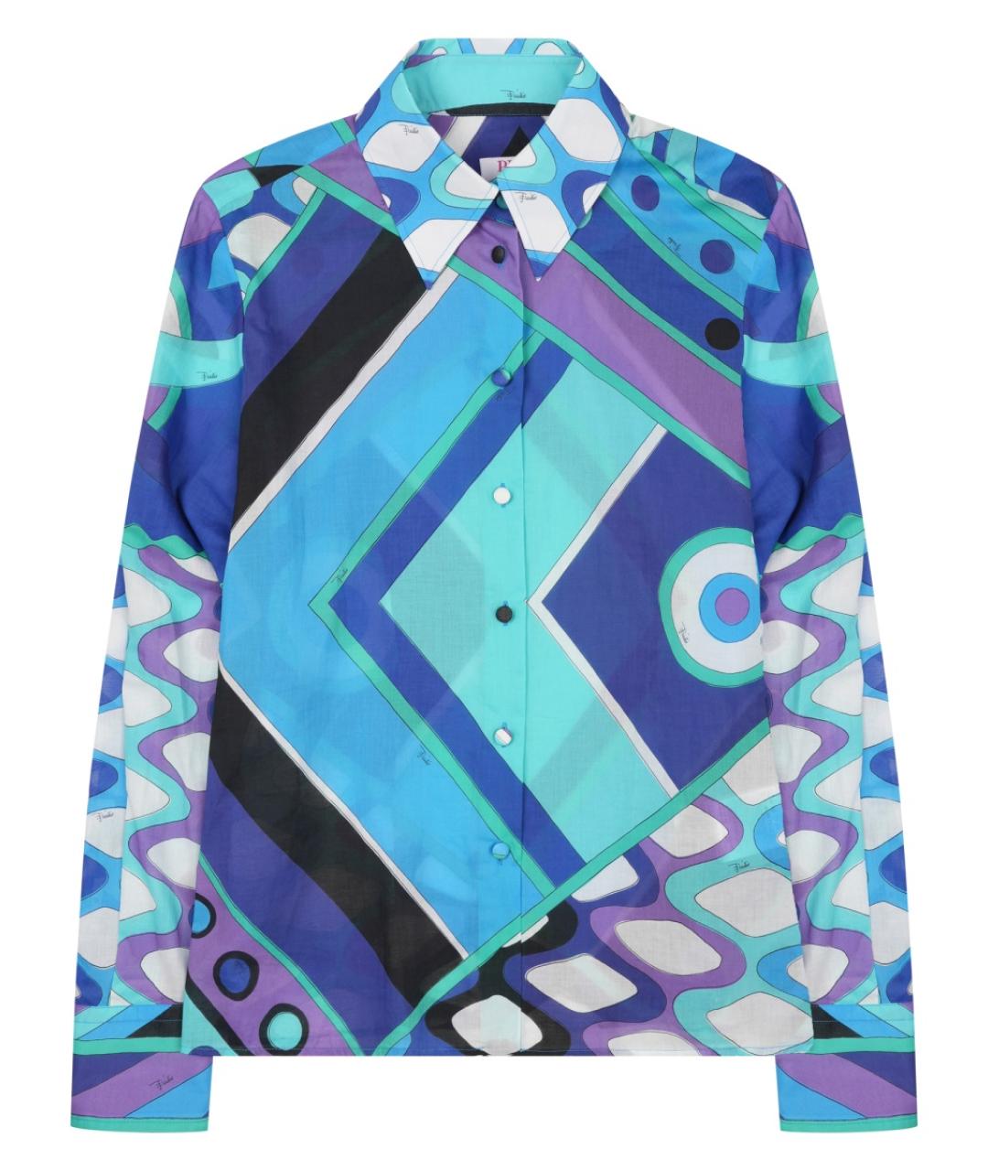 PUCCI Синяя шелковая рубашка, фото 1