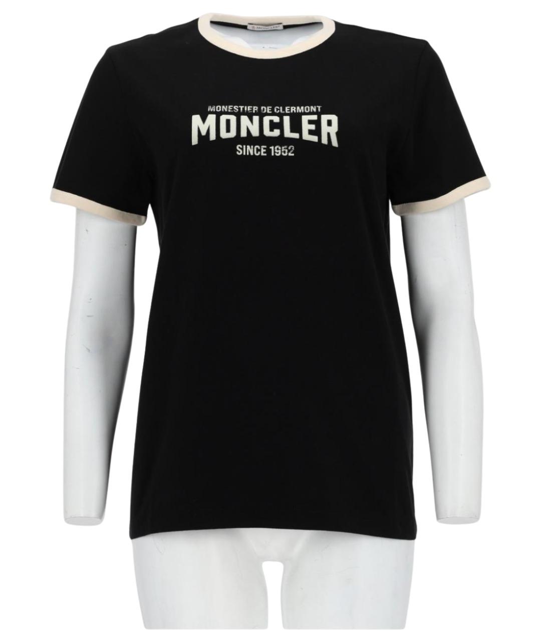 MONCLER Черная хлопковая футболка, фото 3