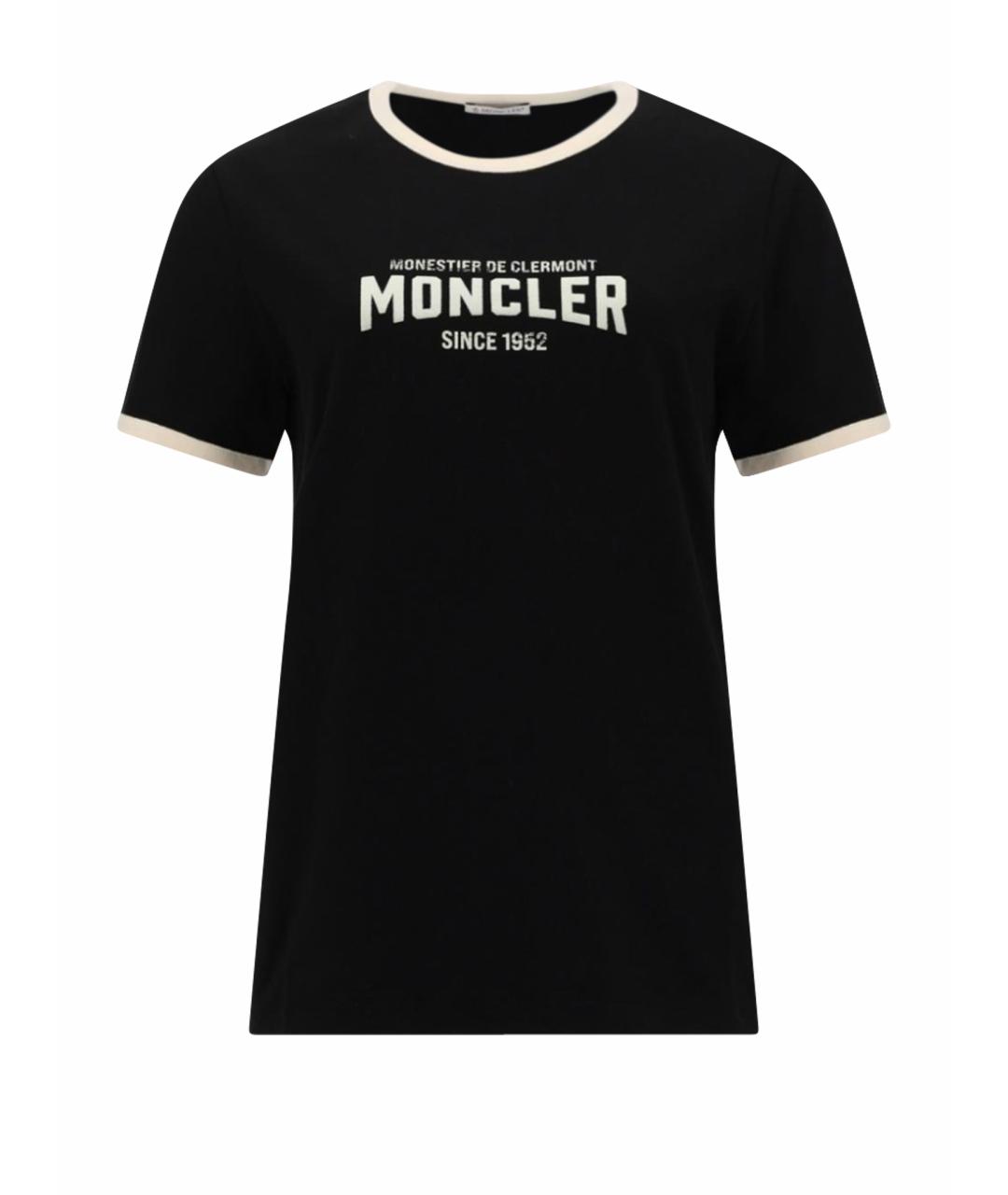 MONCLER Черная хлопковая футболка, фото 1