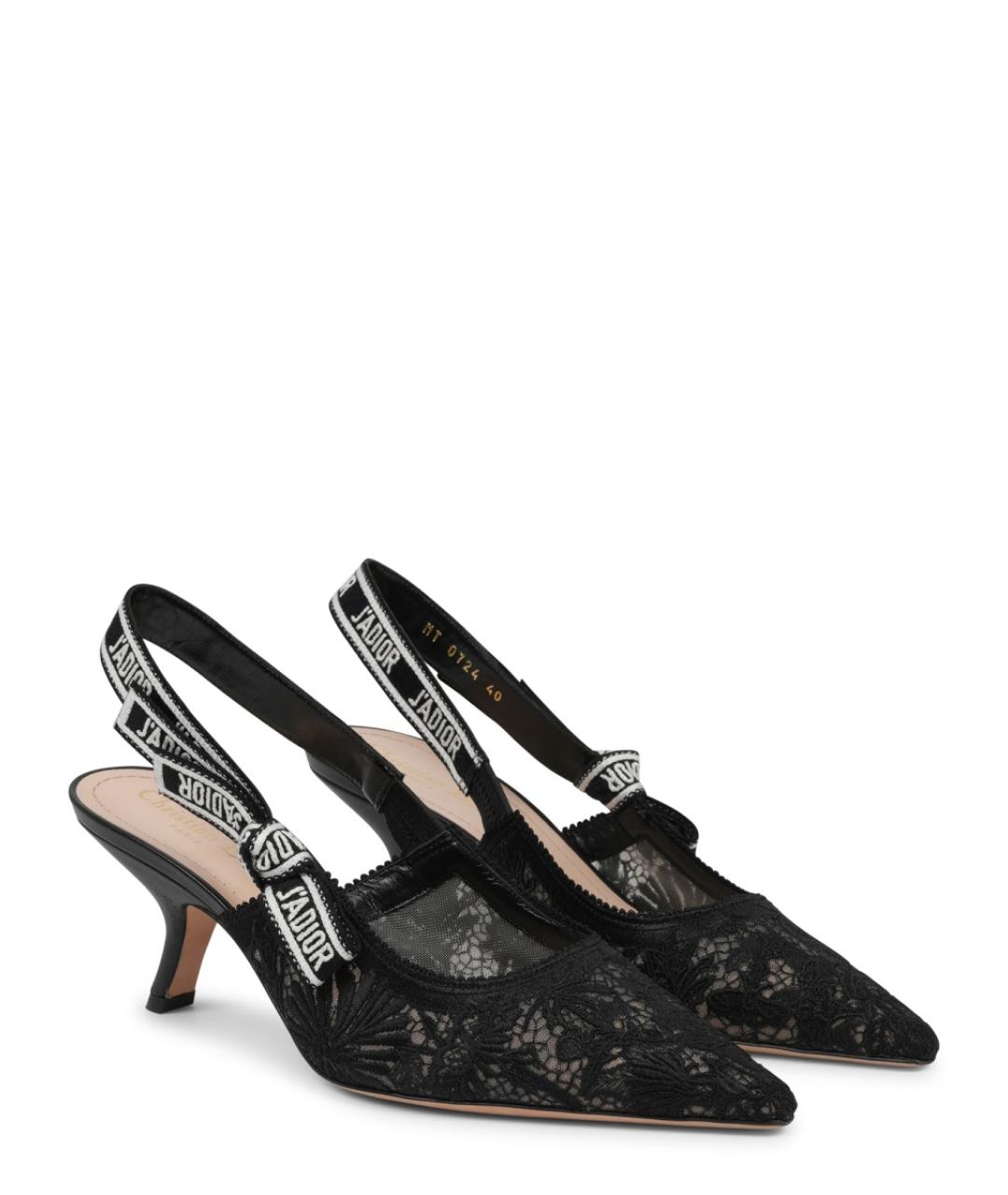 CHRISTIAN DIOR Черные кожаные босоножки, фото 2