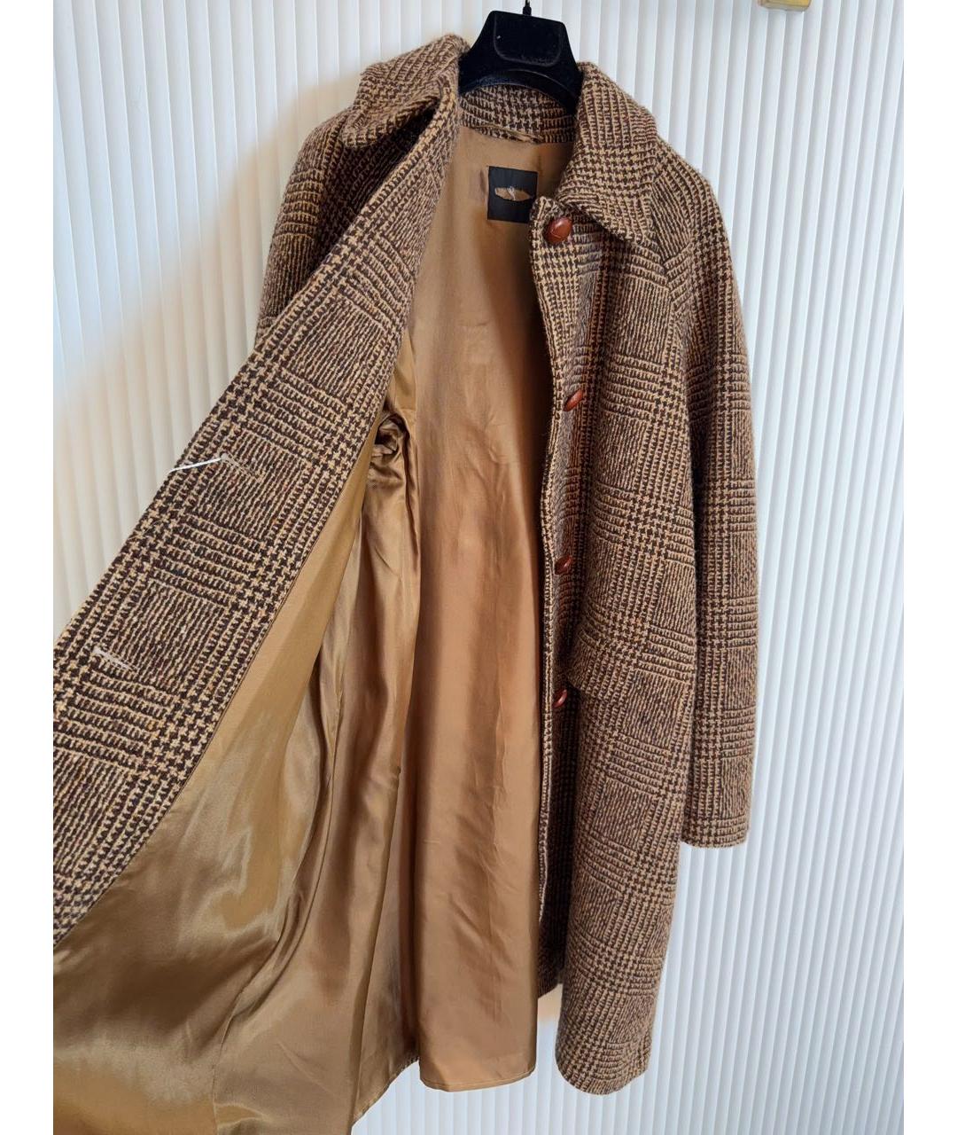 WEEKEND MAX MARA Коричневое шерстяное пальто, фото 3